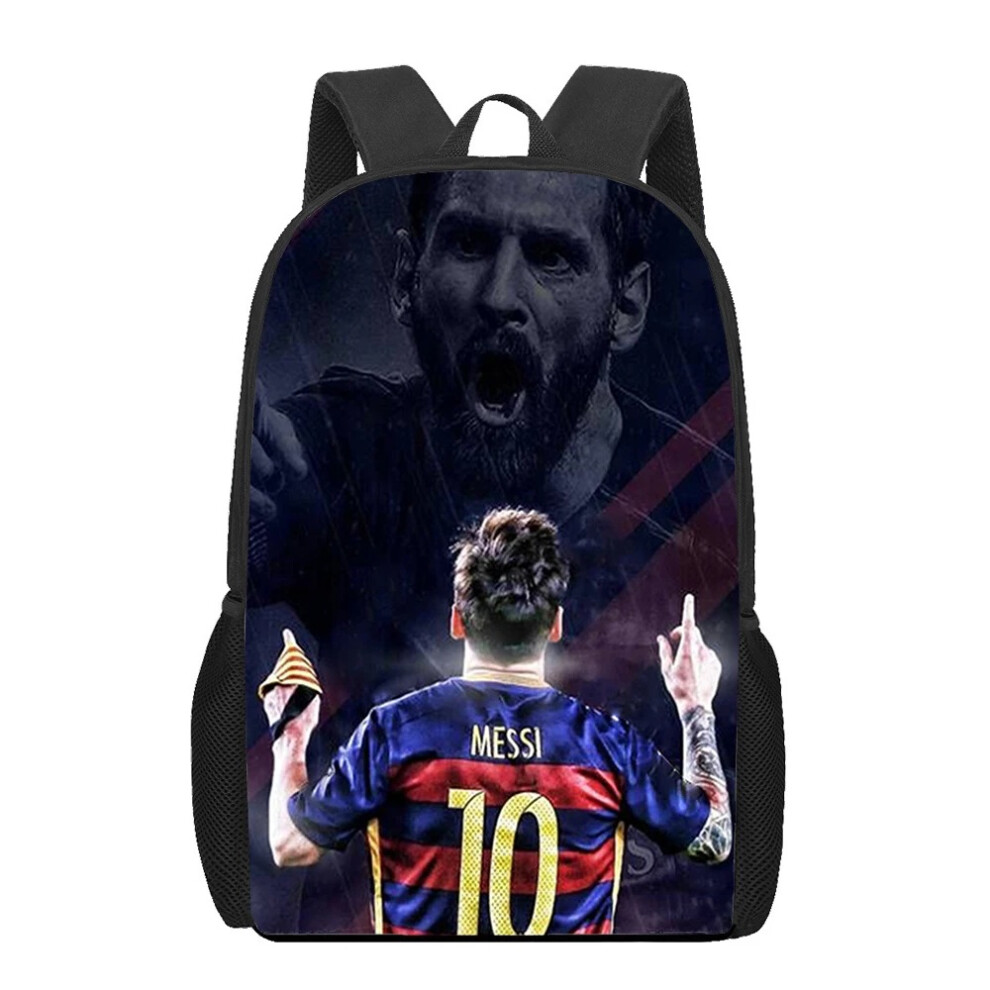 (A, 17-inch single-layer regular backpack) New Messi backpack Football World Cup surrounding student schoolbag Large capacity polyester burden reducti-image-OPC-PGMFD6Y-NEW