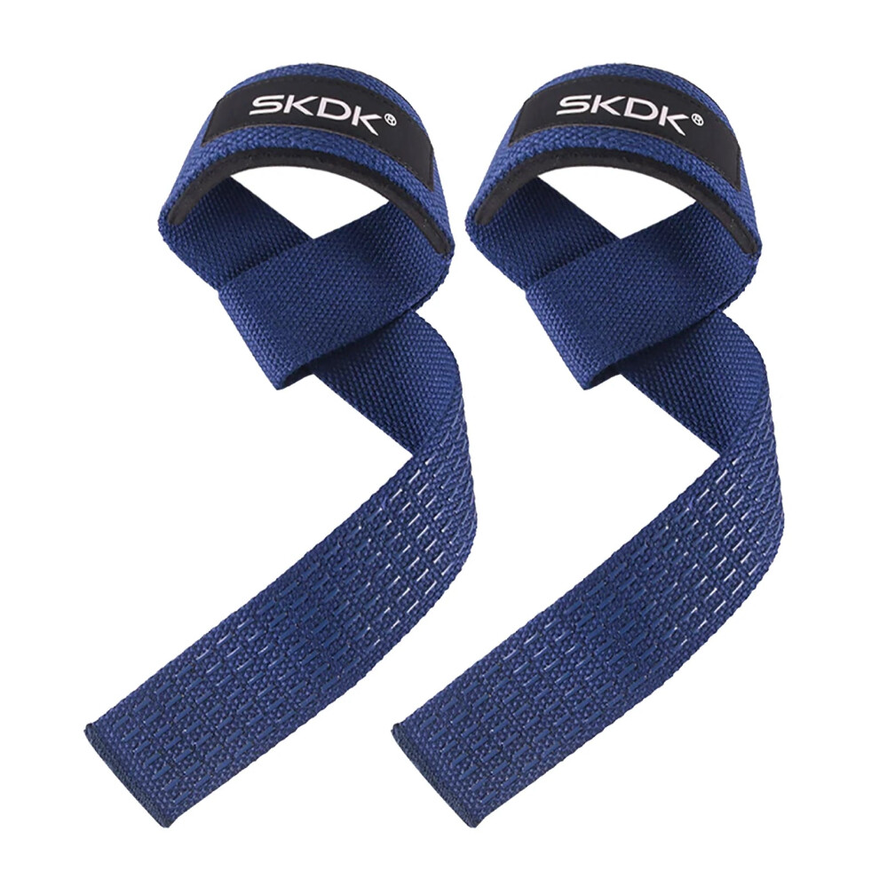 (Blue) Weightlifting Straps Anti Slip Silicone Lifting Wrist Straps-image-OPC-PGMFDSX-NEW