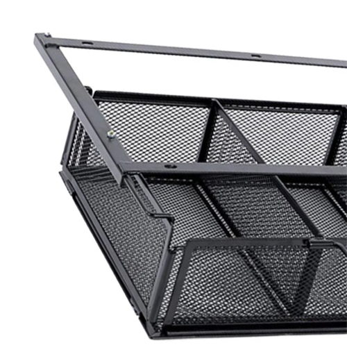 Organizer Sottoscrivania A Cassetto In Rete Metallica – Divisorio, 36x23x8 Cm, Per Ufficio E Casa (Nero) - 5