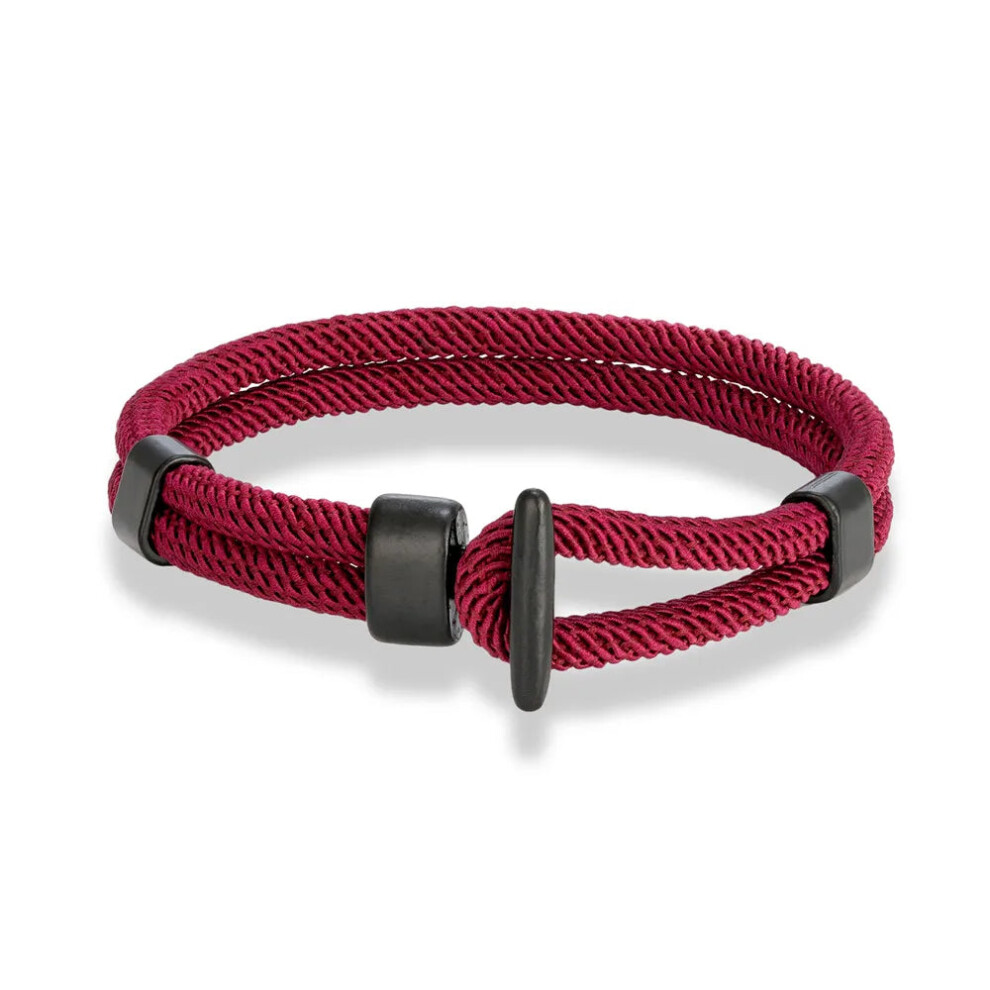(19cm, Wine red) Men Women Double Strand Nautical Survival Rope Bracelet-image-OPC-PGMFGV2-NEW