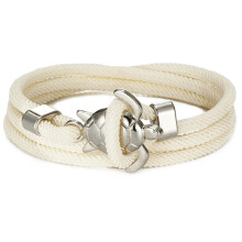 (Silver White) Hand Braided Sea Turtle Viking Bracelet Charms Rope For Men Women