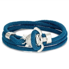 (Silver Hole blue) Hand Braided Sea Turtle Viking Bracelet Charms Rope For Men Women