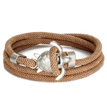 (Silver Khaki) Hand Braided Sea Turtle Viking Bracelet Charms Rope For Men Women