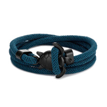 (Hole blue) Hand Braided Sea Turtle Viking Bracelet Charms Rope For Men Women