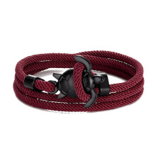 (Wine) Hand Braided Sea Turtle Viking Bracelet Charms Rope For Men Women