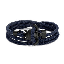 (Dark blue) Hand Braided Sea Turtle Viking Bracelet Charms Rope For Men Women