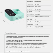 Mini-Luftbefeuchter in Kameraform, tragbar, USB, großes Nebelvolumen, Desktop-Wasserflasche für Schlafzimmer, Büro, Weiß