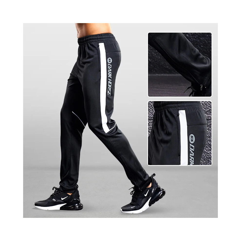 (black white A2, M(155-160cm)) Mens Sport Pants Running Training Jogging Sports Trousers-image-OPC-PGMFJGZ-NEW