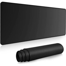 (Black, RGB 25x30x0.3cm) Mouse Pad Non Slip Rubber Base Keyboard Mat