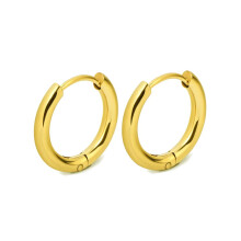 (18MM, Gold Color) 1Pair Stainless Steel Hoop Earrings Womens Mens Small Earring