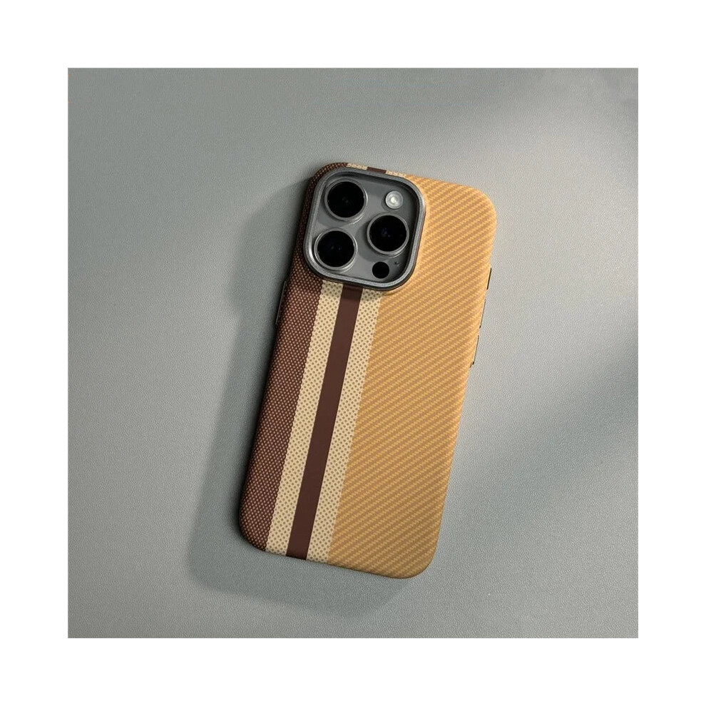 (, For Iphone14pro(6.1")) Geometric Carbon Fiber Texture 3D Relief Magsafe Case For Iphone 16 15 14 13 12 Yellow 9364268486220