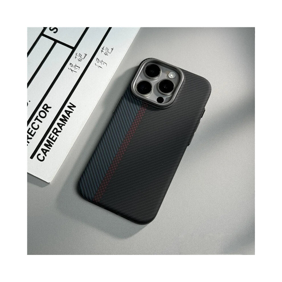 (Blue Red, For Iphone12promax(6.7")) Geometric Carbon Fiber Texture 3D Relief Magsafe Case For Iphone 16 15 14 13 12 Blue,Red 185701752622