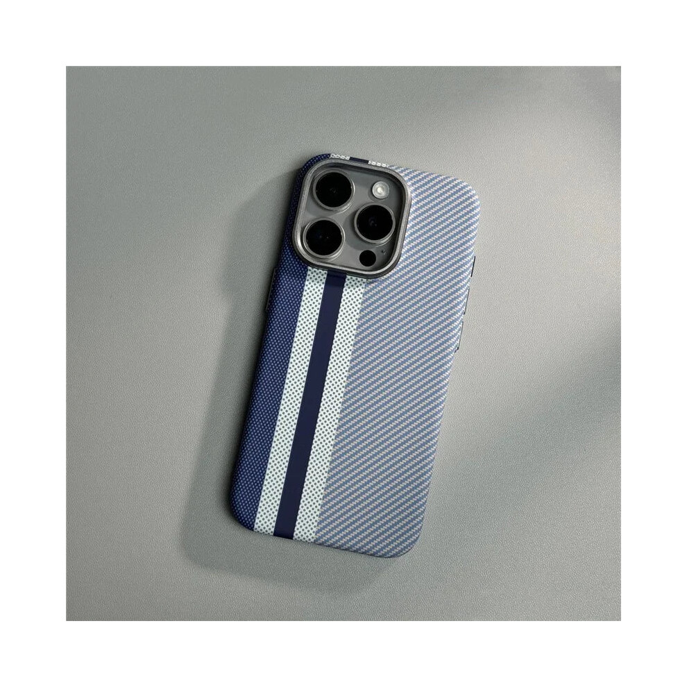 (, For Iphone 15) Geometric Carbon Fiber Texture 3D Relief Magsafe Case For Iphone 16 15 14 13 12 Blue 3226802992085