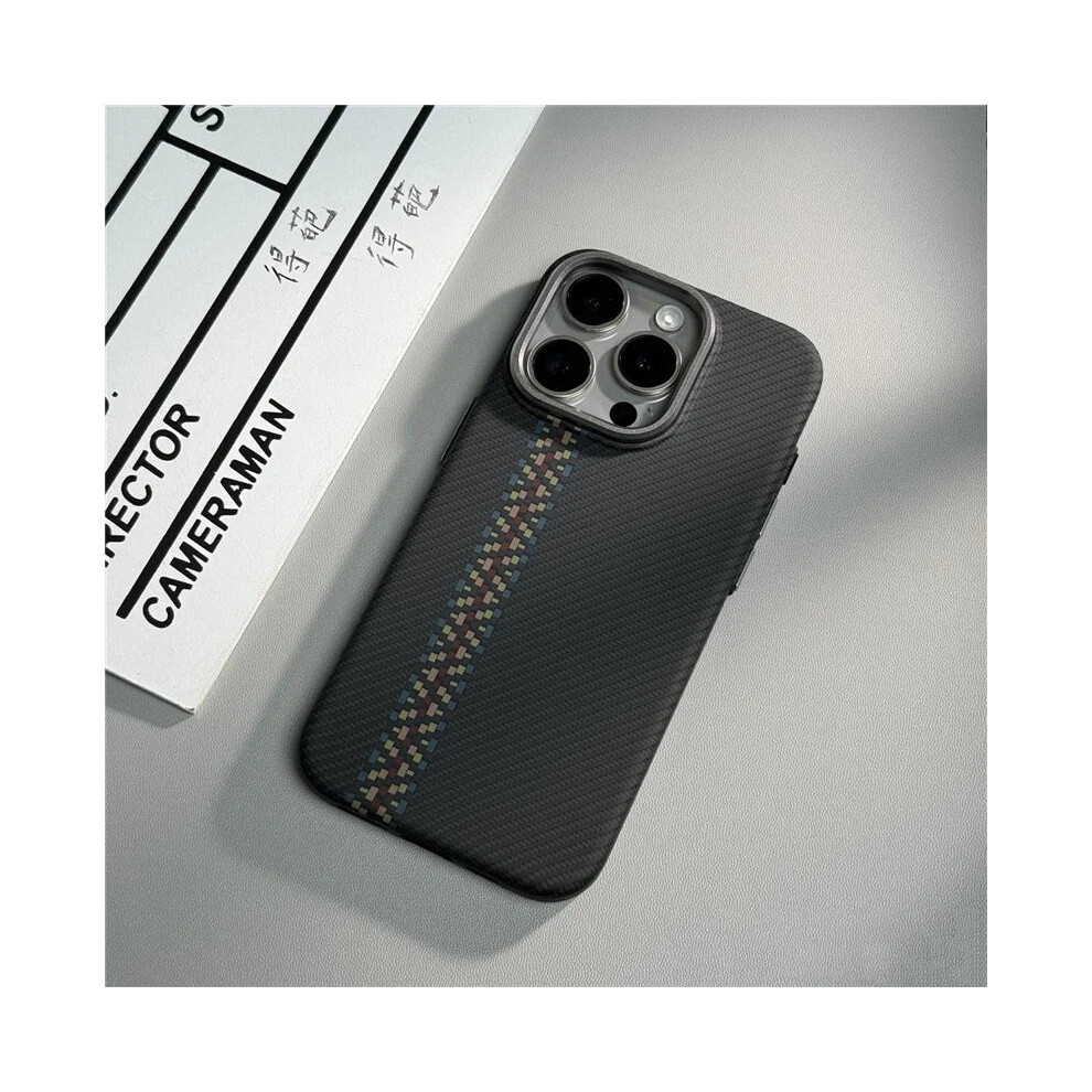 (Wave, For Iphone 16 Plus) Geometric Carbon Fiber Texture 3D Relief Magsafe Case For Iphone 16 15 14 13 12 8381365539186