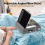 Tablet Pillow Stand with Storage Foldable Holder Angle Adjustable Soft Pad Dock for Bed and Laptop Desk Gray 7
