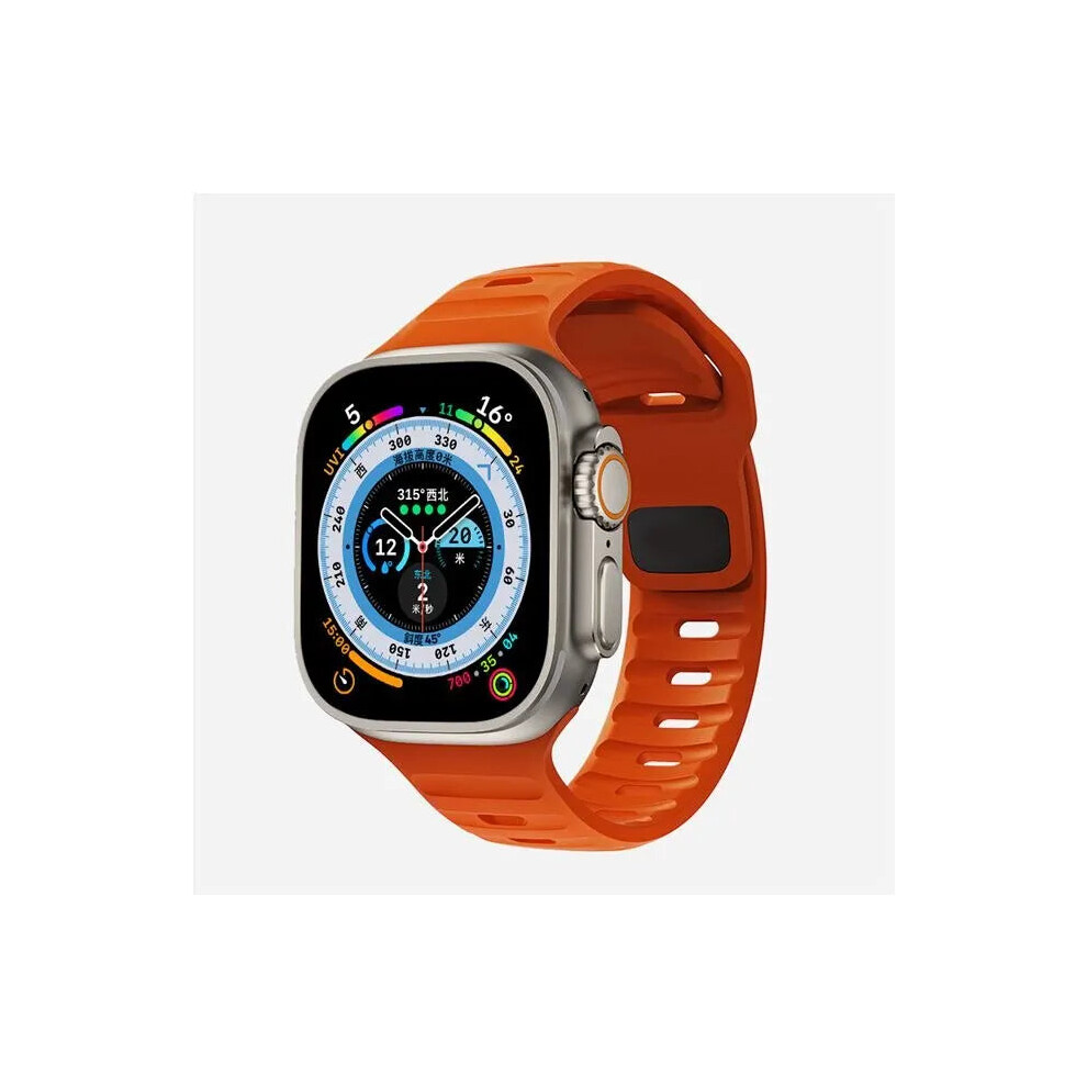 (B5 42 44 45 49Mm) Soft Silicone Strap For Apple Watch Ultra Band Iwatch Orange 139459265842