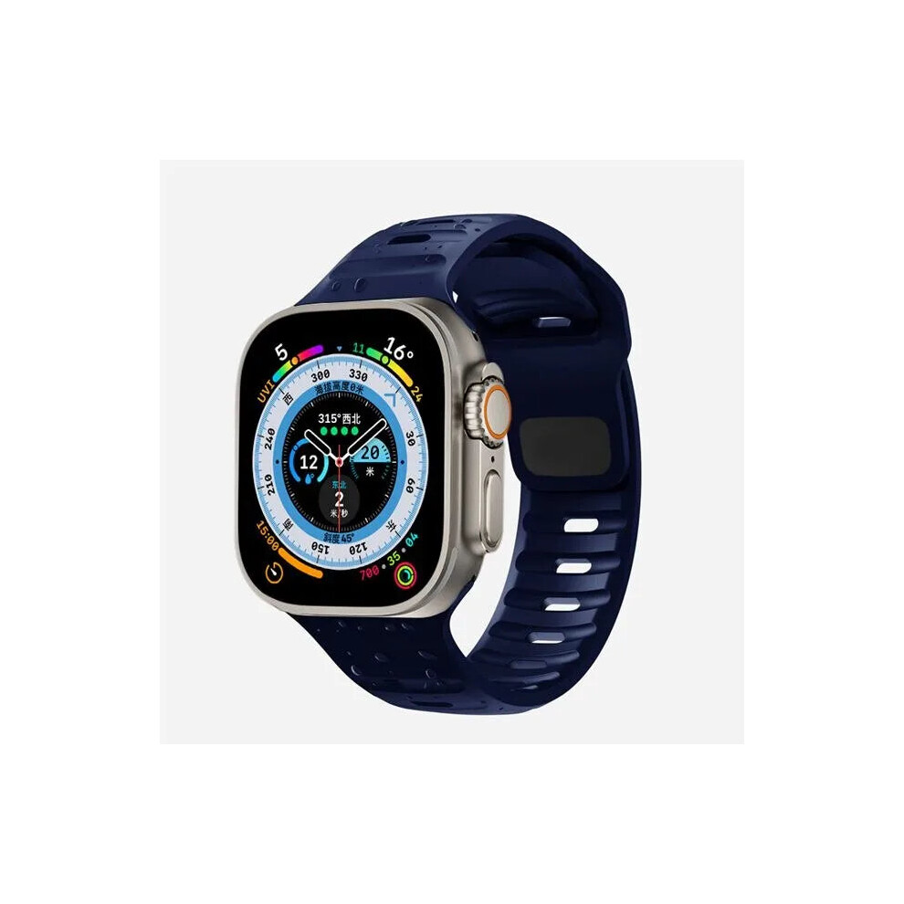 (B5 Dark 42 44 45 49Mm) Soft Silicone Strap For Apple Watch Ultra Band Iwatch Blue 3611531879811