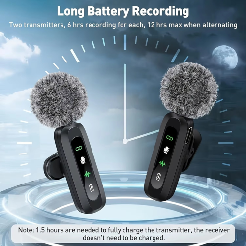 J3 Wireless Lapel Microphone USB Type-C Connector Noise Cancellation Mic for Streaming Unidirectional- Pattern B 2