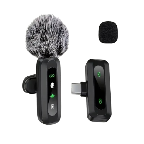J3 Wireless Lapel Microphone USB Type-C Connector Noise Cancellation Mic for Streaming Unidirectional- Pattern B