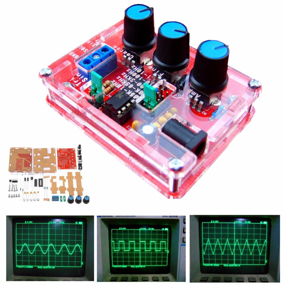 Signal Function Generator Diy Kits + Case Sine Triangle Square Xr2206 1Hz-1Mhz 8727971235669