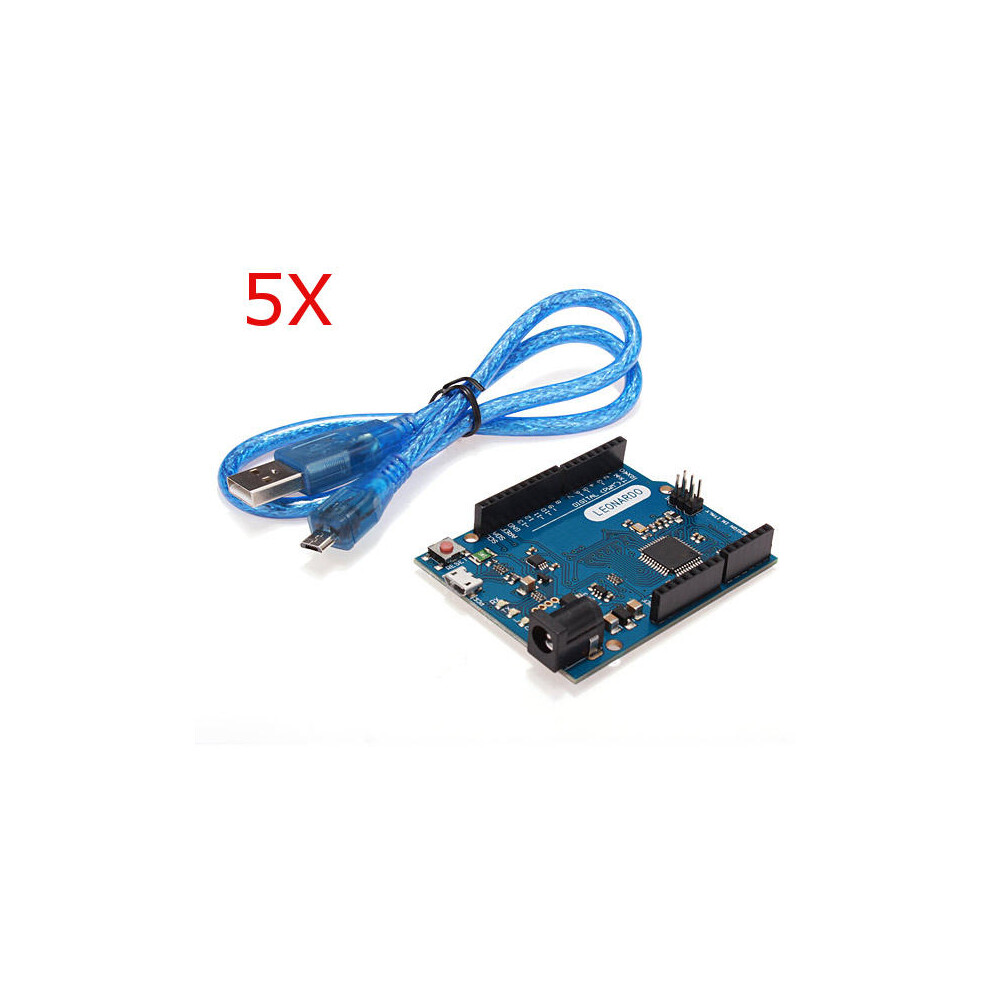 5Pcs Leonardo R3 Atmega32u4 Development Board With Usb Cable 8727971242230