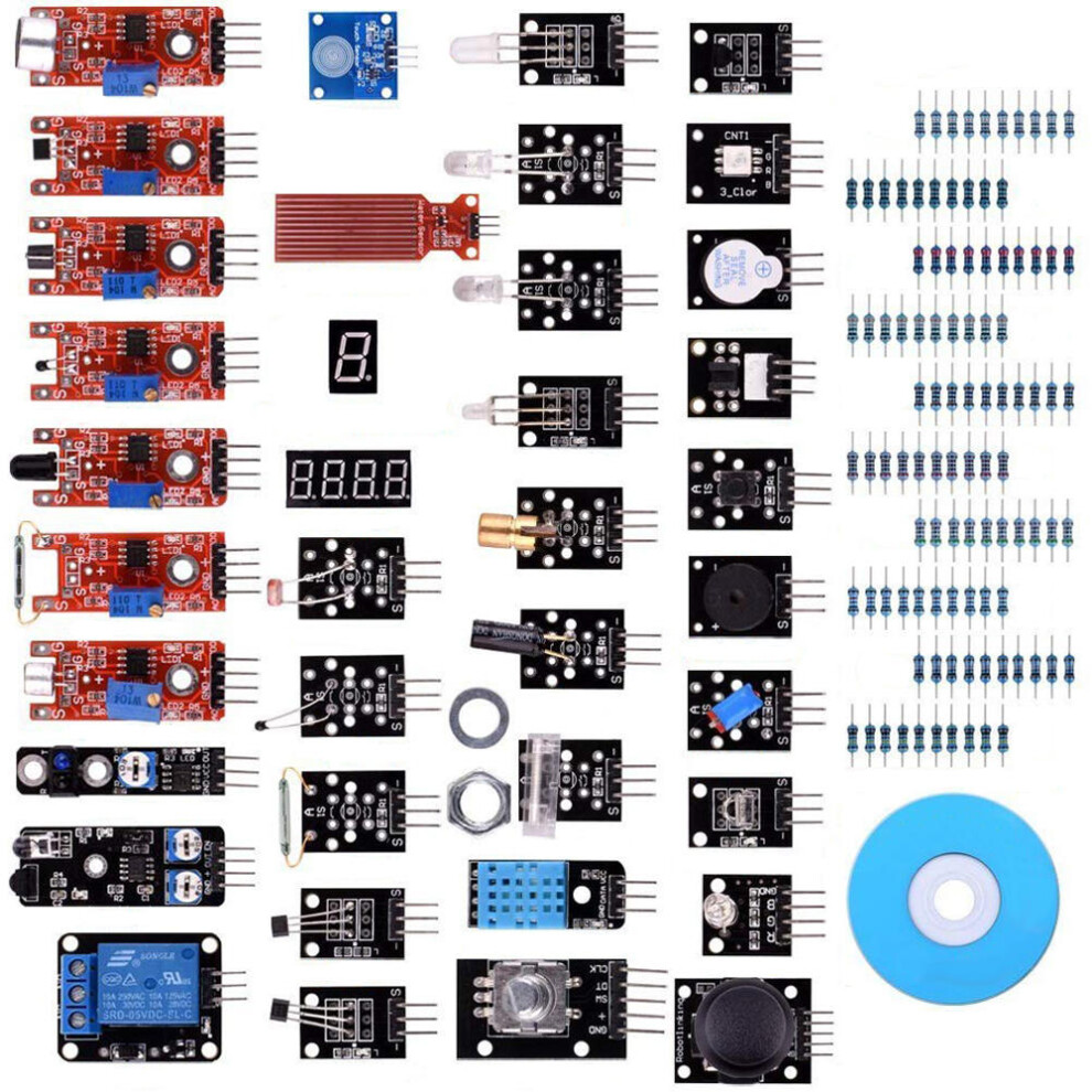 Photos - Educational Toy GreenZech Compatible For Raspberry Pi Sensor kit 37 in 1 Robot Projects Starter Kits with Tutorials Compatible for RPi 3 2 Model B B+ 
