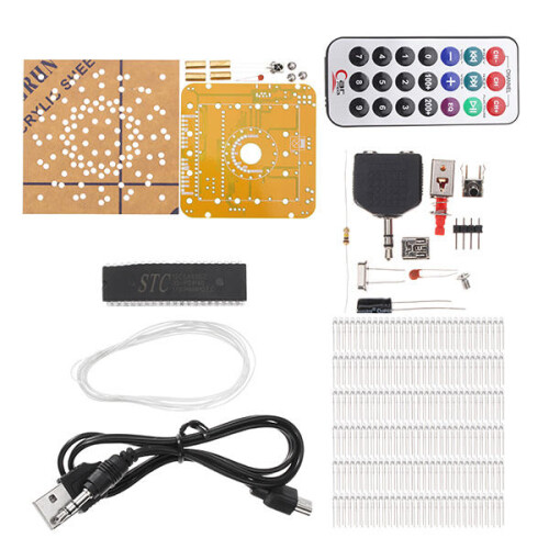 (Red) DIY Spherical Spectrum Light Cube LED Flash Kit Electronic Learning Kits 2