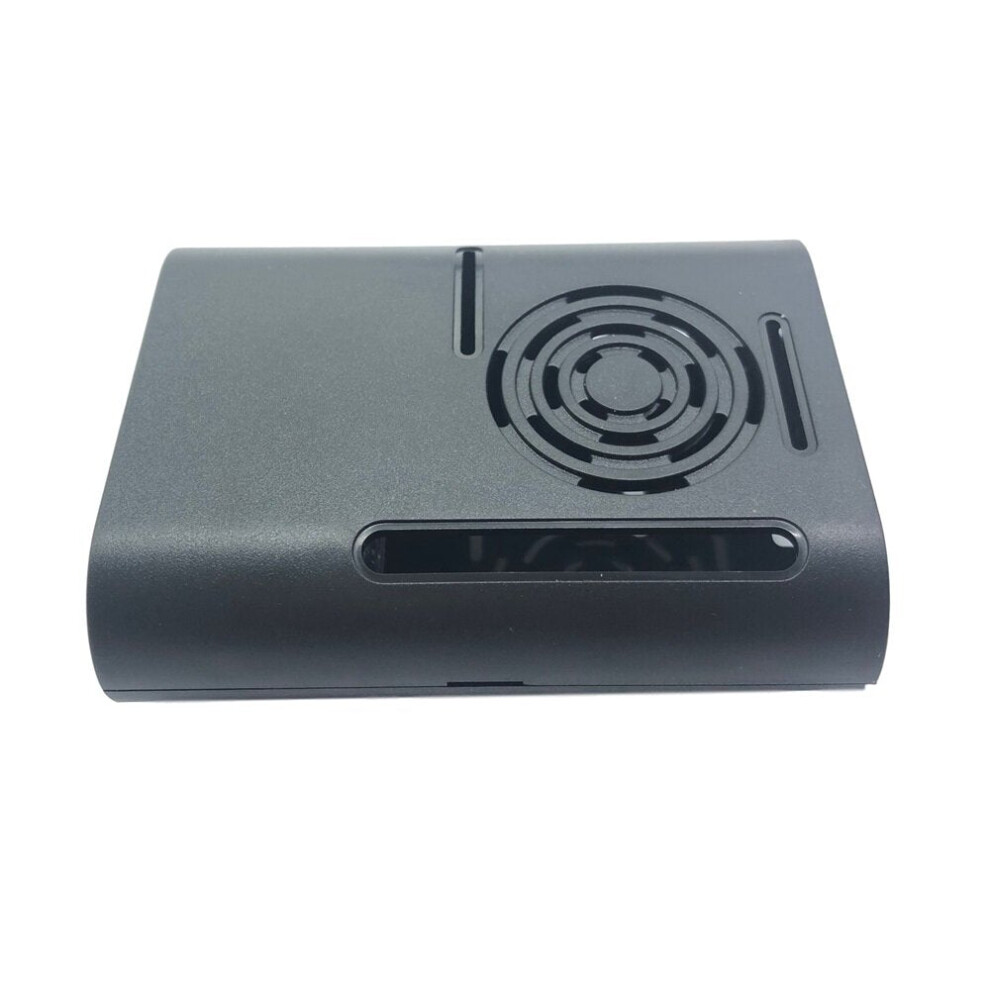 (Transparent Case With Fan) Abs Case Transparent Box Enclosure Shell With Cooling Fan Compatible With Heat Sinks For Raspberry Pi 4 Black 8727971202180