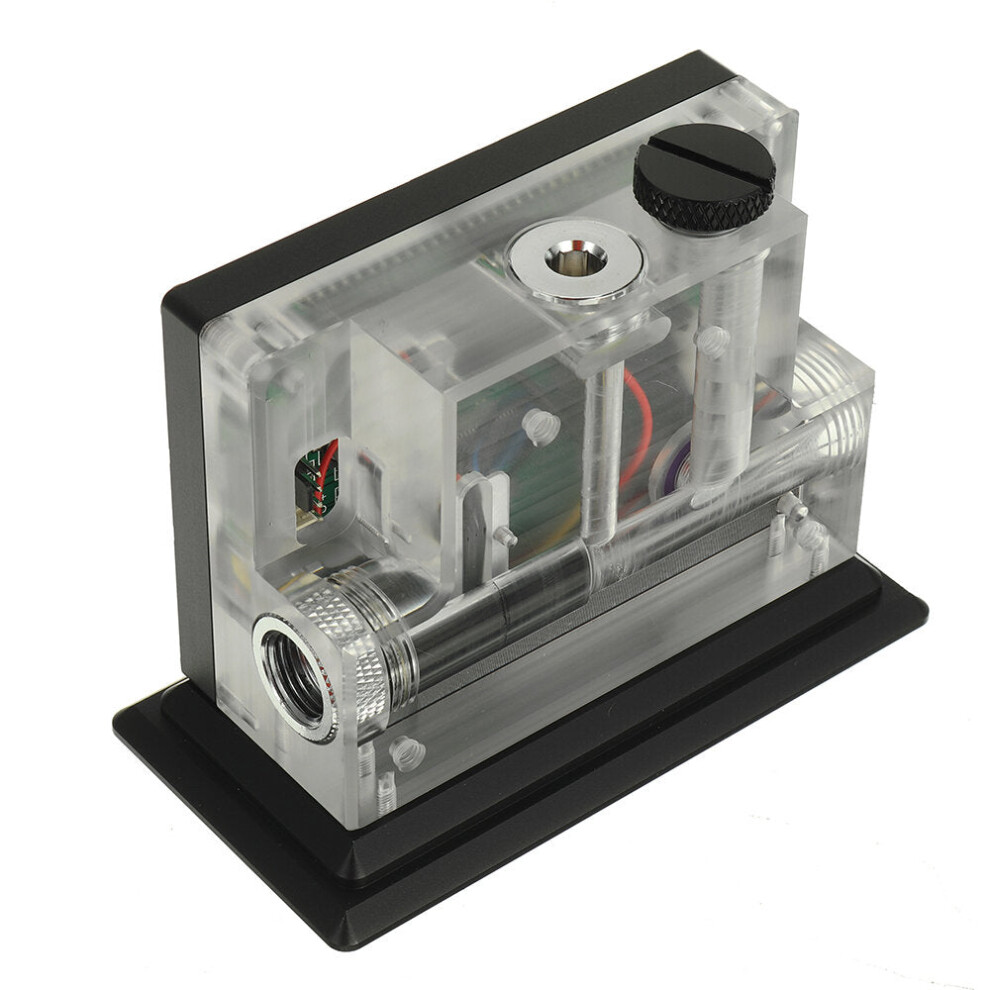 (Black) Desktop Version Intelligent Water Cooling System Monitor Temperature Flow Rate Air Pressure Water Pump PWM Black/Silver