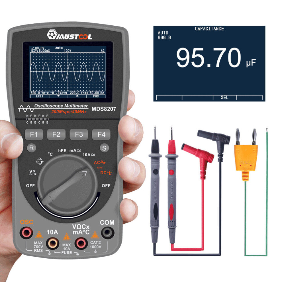 Intelligent 2 In 1 Digital 40Mhz 200Msps/S Oscilloscope 6000 Counts True Rms Multimeter 8727971253977