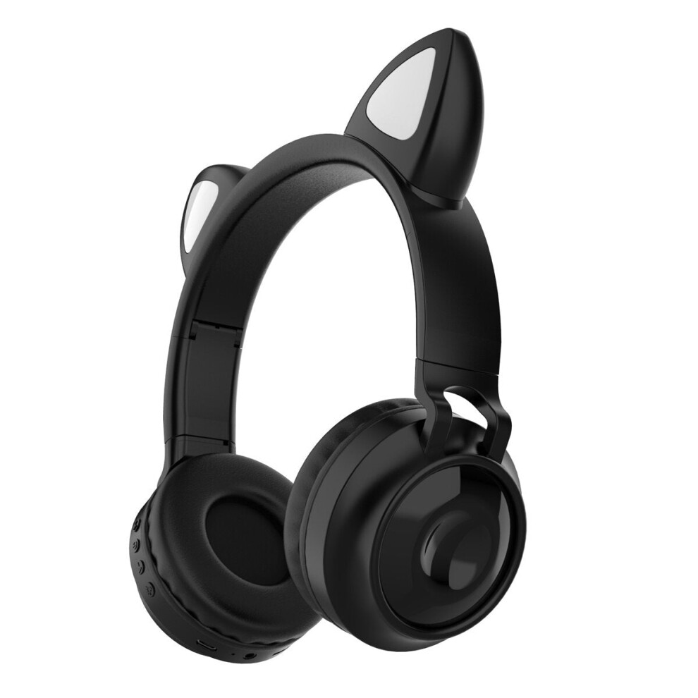 (Purple) Wireless Bluetooth Cat Ear Headphone Foldable Over-Ear Stereo Music Sport Headset With Mic Purple 6112212298497