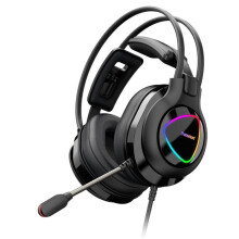Gaming Headset 50mm Dynamic HD Noise Reduction Luminous 3.5mm USB Headphone with Mic for Gamer