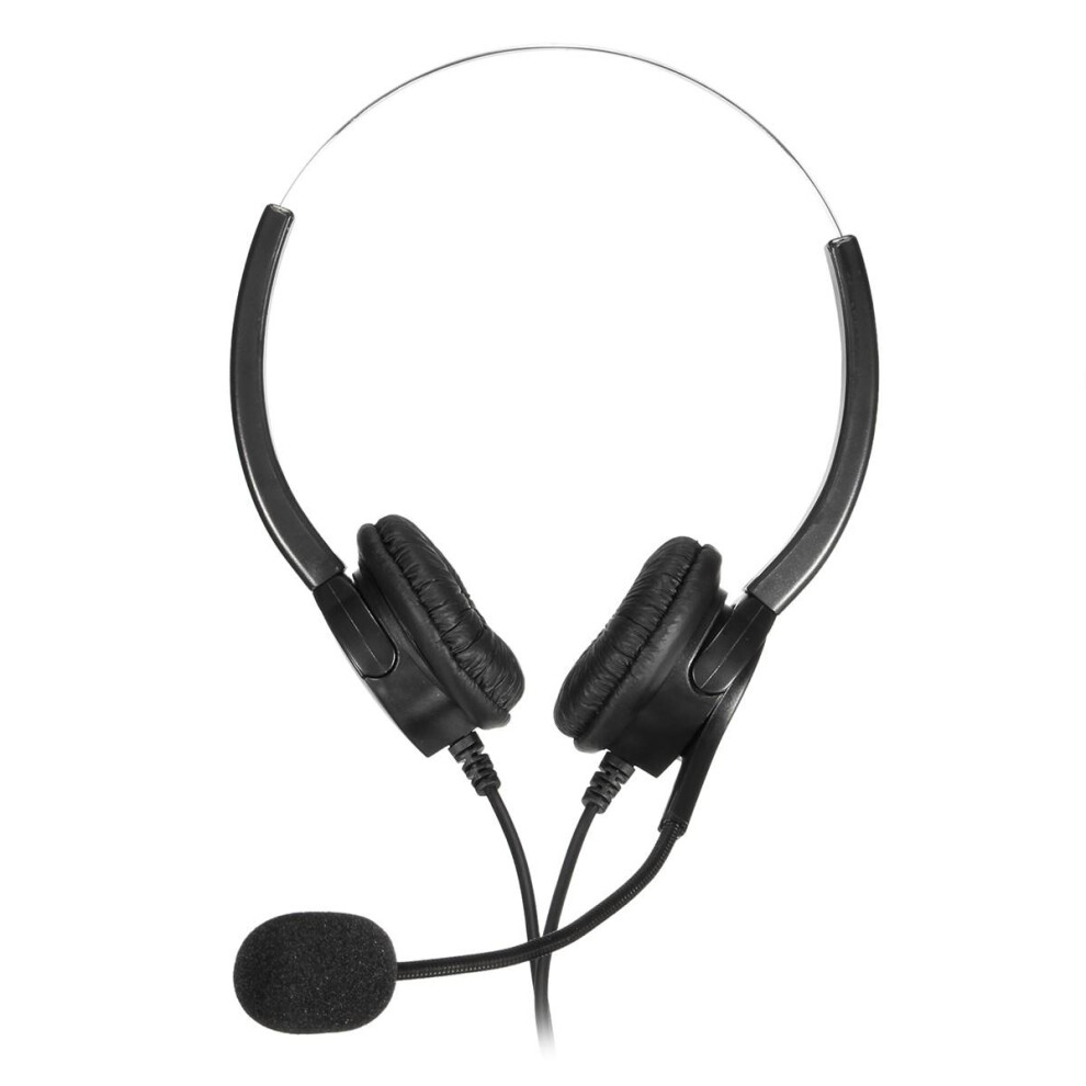 Call Center Headset Telephone Corded Wired Microphone Office Head Phone 6112212296950