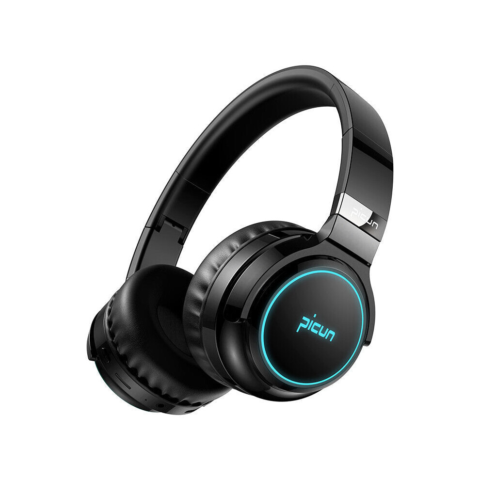 (Luminous Black) Bluetooth Headphones Touch Control LED Light Wireless Headset with Luminous Earmuffs supports TF Card AUX-image-OPC-PGMFWXY-NEW