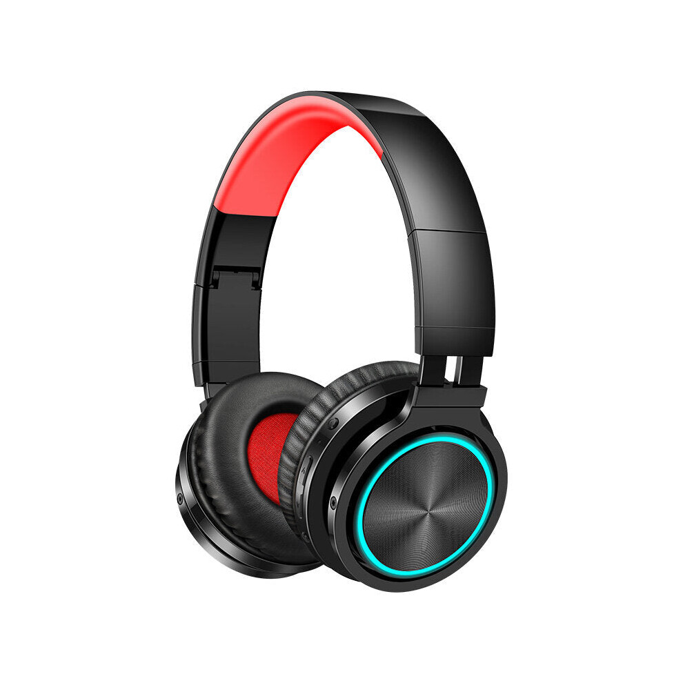 () Foldable Bluetooth 5.0 Headphone Rgb Strong Bass Volume Control Headset With Mic For Mobile Phones Black/Light 6112212295380