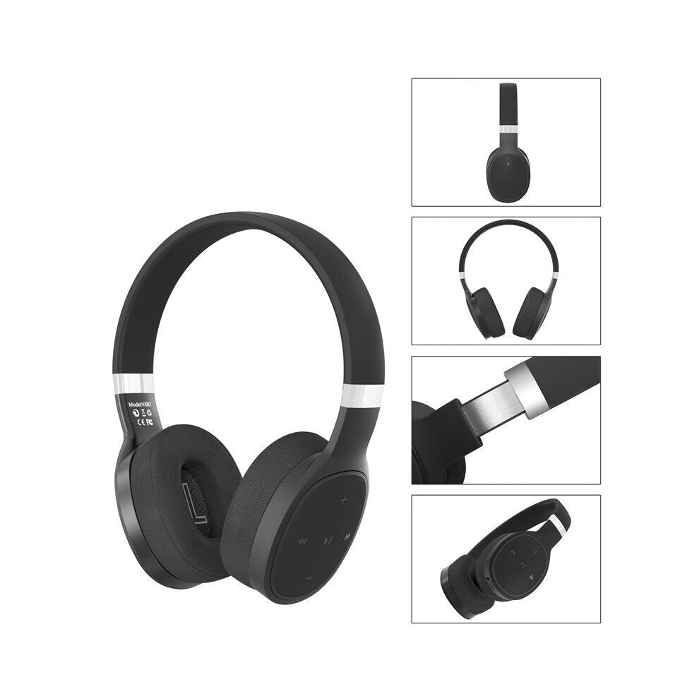 (Grey) Bluetooth 5.0 Wireless Bass Over Ear Headphone Sport Handsfree Headset For Mobile Phone Grey 6112212298251