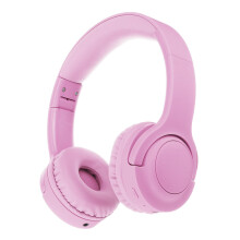 (Pink) Portable Foldable Kids Headphone Bluetooth Wireless Headset Built-in Mic with Type-C Charging