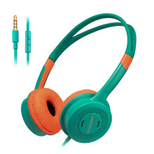 (Blue) Limited Volume Hearing Protection Children Wired Over-Ear Headphone Built-in HD Clear Mic for PS4 Gamepad 3.5mm 85dB