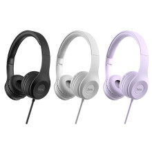 (Black) Stereo Metal Wired Control Headphone Foldable Headset With Mic for Smart phone