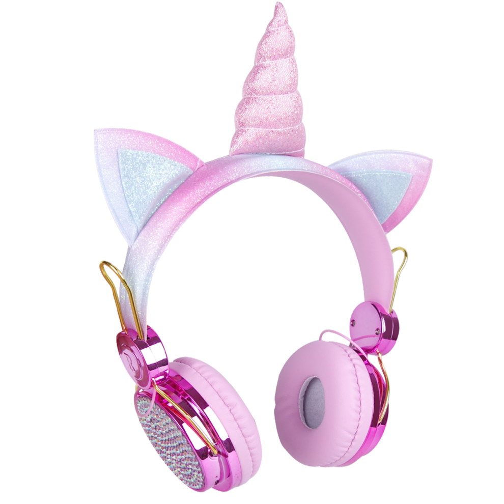Wireless Bluetooth Headset Noise Reduction HD Stereo Headphone AUX-In Head-Mounted Unicorn Cute Children Earphones with Mic-image-OPC-PGMFX8X-NEW