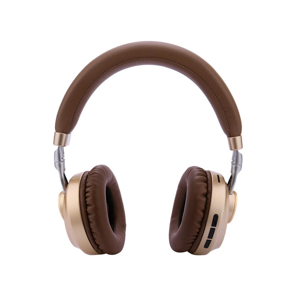 (Gold) Wireless Bluetooth Headphones Noise Reduction Tf Card Aux-In Headset Foldable Head-Mounted Sports Music Earphone With Mic Gold 6112212290217