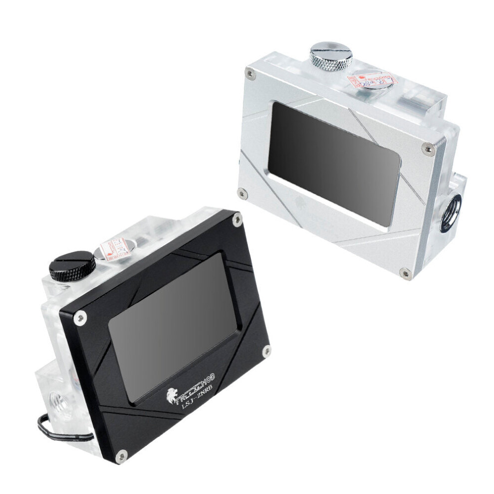(Black) Mounted Version Intelligent Water Cooling System Monitor Temperature Flow Rate Air Pressure Water Pump PWM Black/Silver