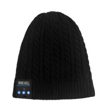 (Grey, Twisted rope hat) Wireless Bluetooth Headphones Hat Stereo Hands-Free Calling Music Knitted Smart Beanie Winter Outdoor Sports Over-Head with Mic
