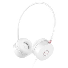 (Gold + White) Wired Headphones Over Ear Headset Stereo Bass Earphones Hi-Fi Sound Music with Mic for phone PC