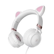 Headphone Mega Bass Foldable Cats Ear Shape 3.5mm Wired Gaming Headset for Playing Games