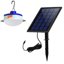 Portable Solar Panel Power LED Light Sensor Camping Lantern Outdoor Tent Fishing Hanging Emergency Lamp