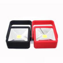 (Red) 3W Portable COB Hook Magnetic Work Hand Light Waterproof Outdoor for Camping Fishing Hiking