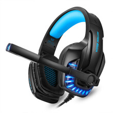 (Black blue) Gaming Headphones with Mic Stereo Deep Bass Headphone for PC Computer Gamer Laptop Wired Headset