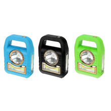 (Green) 2IN 1 Solar Portable Camping Light LED COB Powered Flashlights USB Rechargeable Hand Lamp For Hiking Outdoor Lighting Emergency
