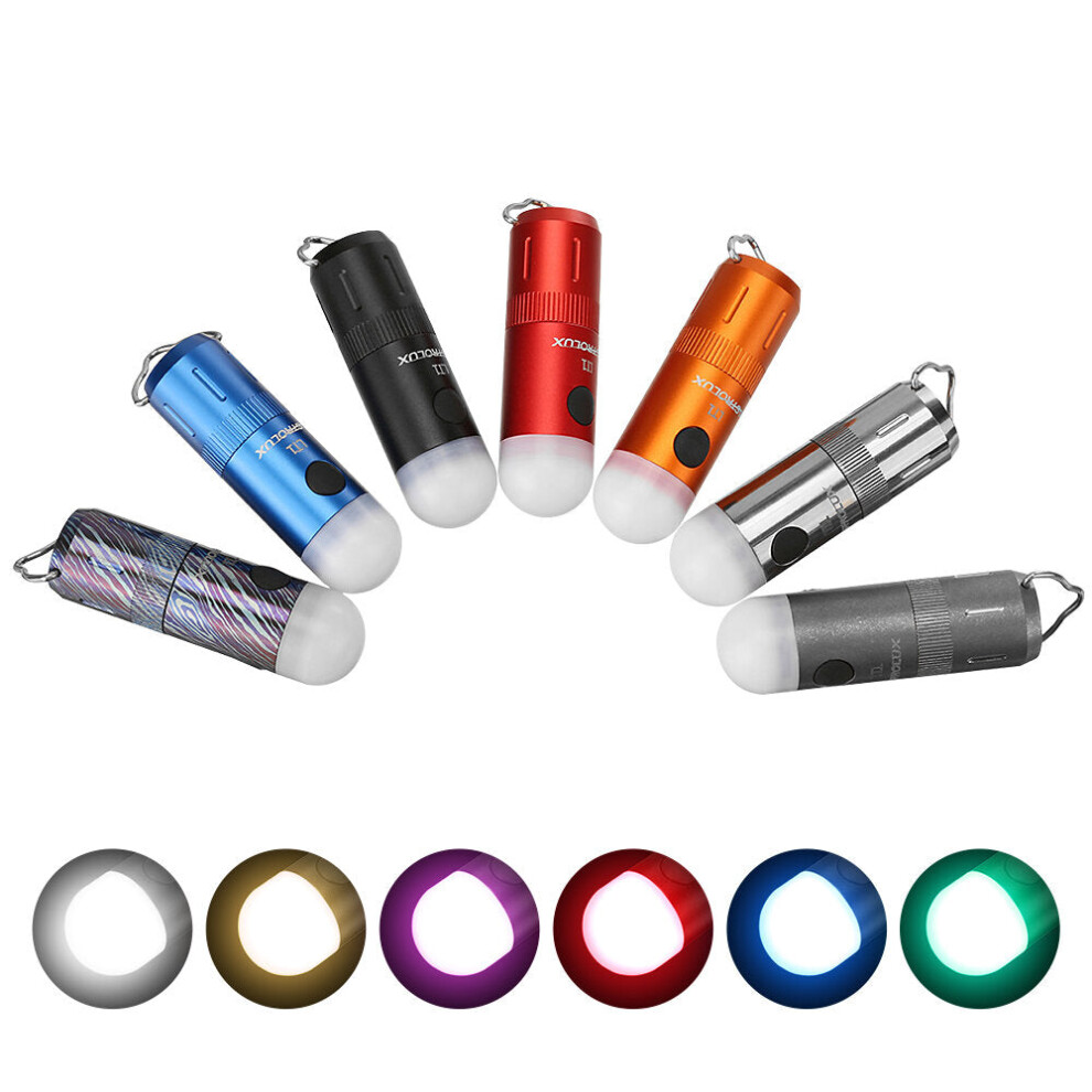 (Blue) 350LM Tiny Camping Lantern: Type C Rechargeable, Mini LED Keychain Flashlight, Magnetic Work Light for Outdoor EDC